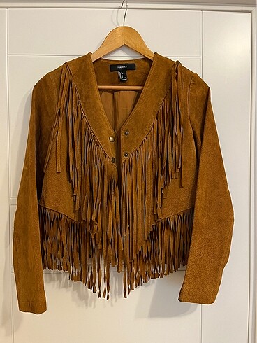 Forever 21 kısa püsküllü süet ceket