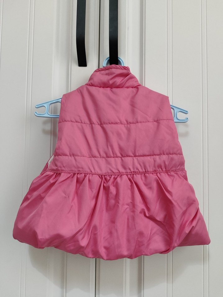 Kız Çocuk Pembe Fırfırlı Kolsuz Yelek - Görsel 2