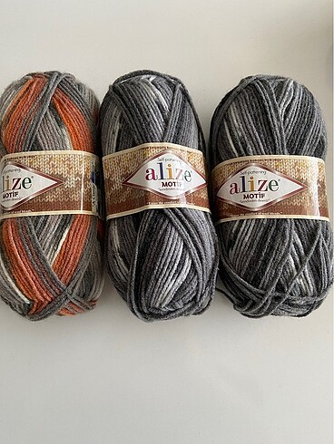 Alize motif örgü ipliği (3 adet)