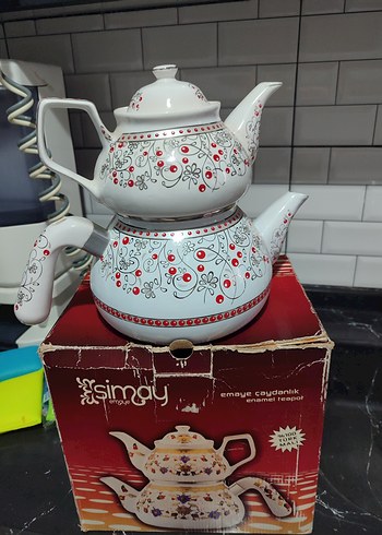  Beden çeşitli Renk Beyaz Çiçek Desenli Renkli Demlik