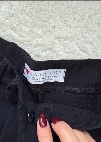 xs Beden Siyah Kadın Midi Kumaş Pantolon