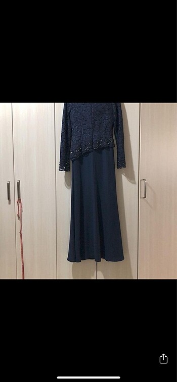 xs Beden Lacivert özel gün elbisesi abiye