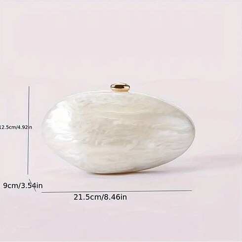 Beden inci görünümlü clutch çanta