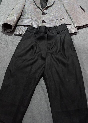 1 Yaş Beden gri Renk Bebek ceket pantolon takımı