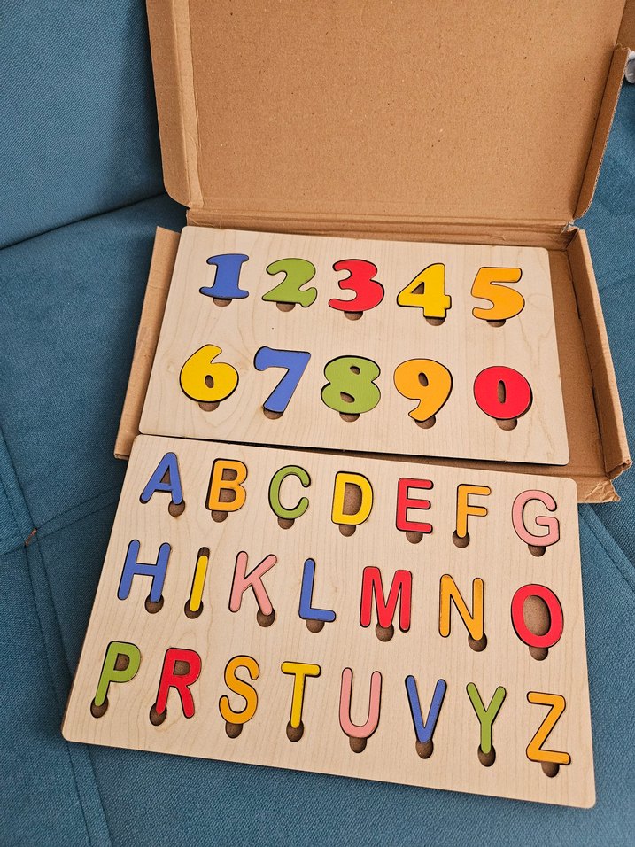 Renkli Ahşap Harf ve Sayı Eğitici Oyuncak - Görsel 2