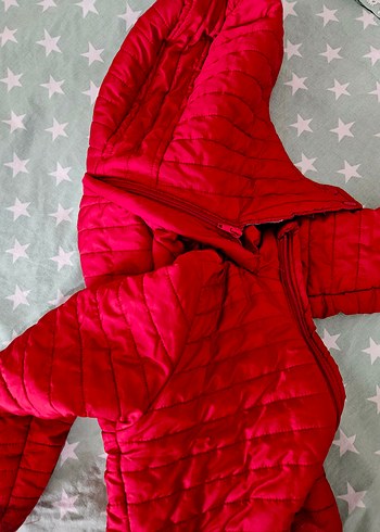 çocuk Kırmızı Fermuarlı Mont - Görsel 4