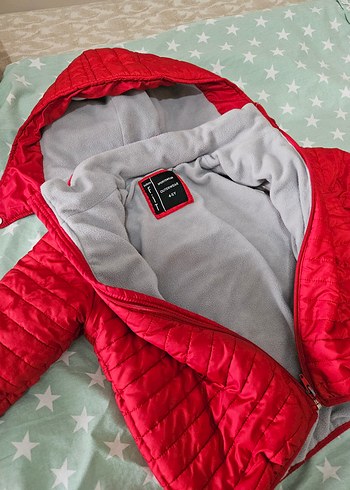 çocuk Kırmızı Fermuarlı Mont - Görsel 3