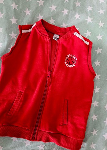 Erkek Çocuk Kırmızı Fermuarlı Yelek - Görsel 2