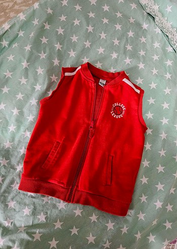 Erkek Çocuk Kırmızı Fermuarlı Yelek - Görsel 3