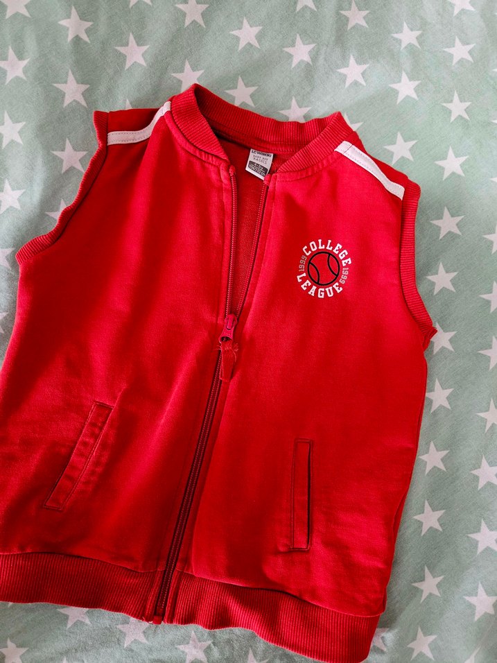 Erkek Çocuk Kırmızı Fermuarlı Yelek - Görsel 2