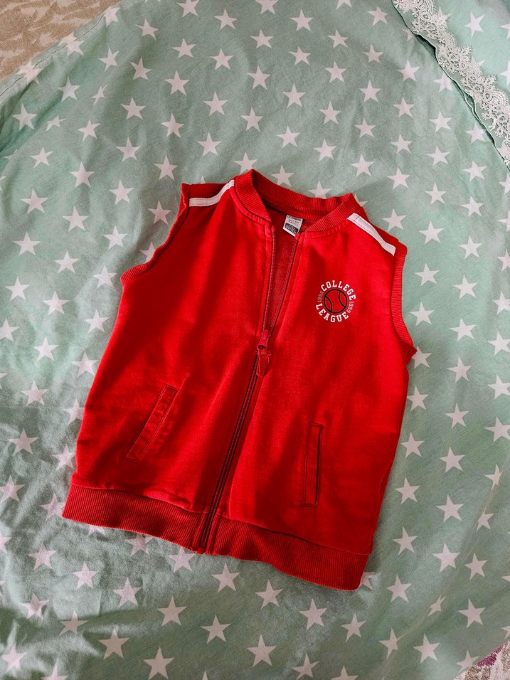 Erkek Çocuk Kırmızı Fermuarlı Yelek - Görsel 3