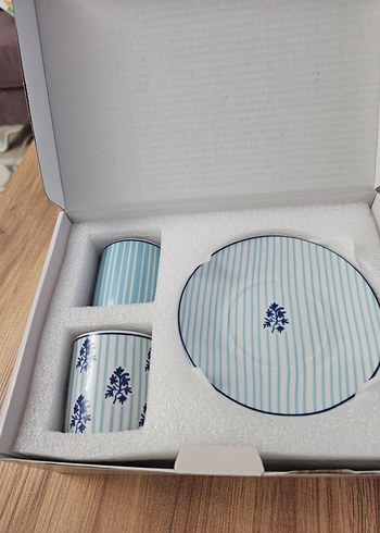 English Home Pastel Mavi Porselen Kahve Fincan Takımı - Görsel 4