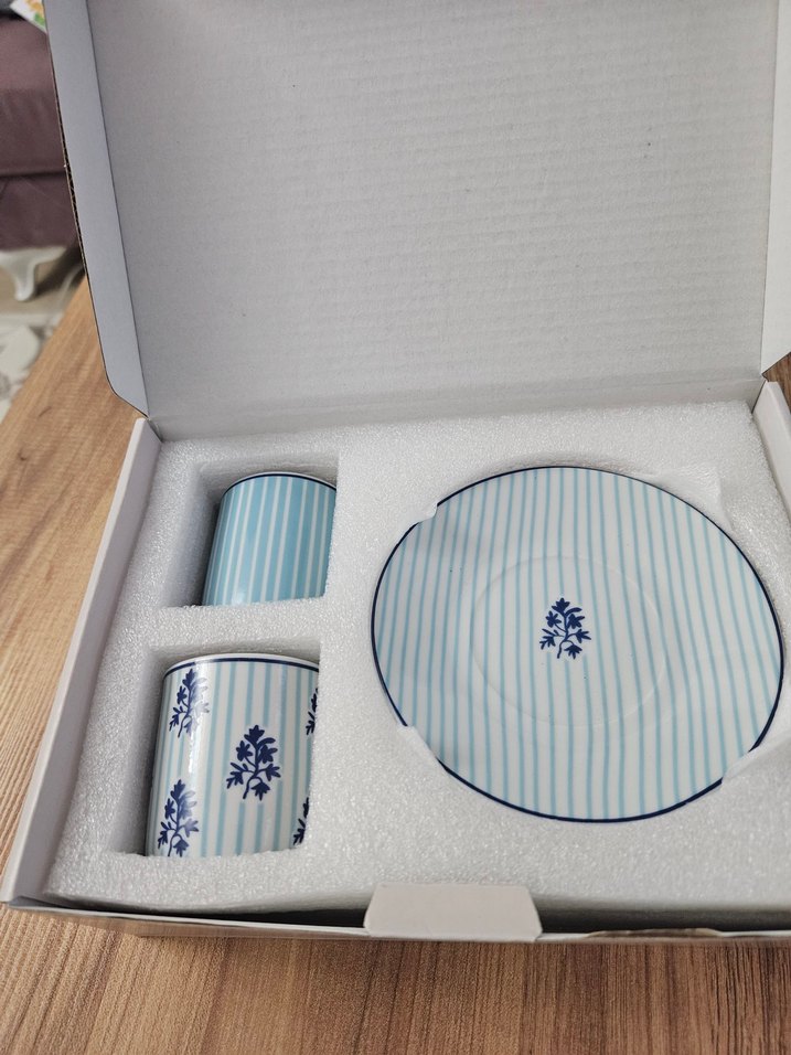 English Home Pastel Mavi Porselen Kahve Fincan Takımı - Görsel 4