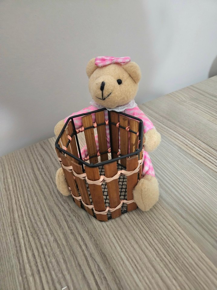 Pembe ayılı masa üstü kalemlik - Görsel 2