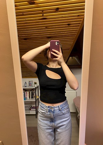 Trendyol & Milla Siyah Kısa Kollu Crop Top