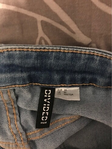 38 Beden mavi Renk Yırtıklı kot denim yüksek bel skinny