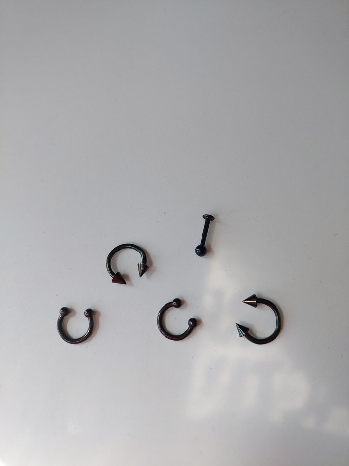 Siyah Minimalist Gotik Piercing Seti - Görsel 4