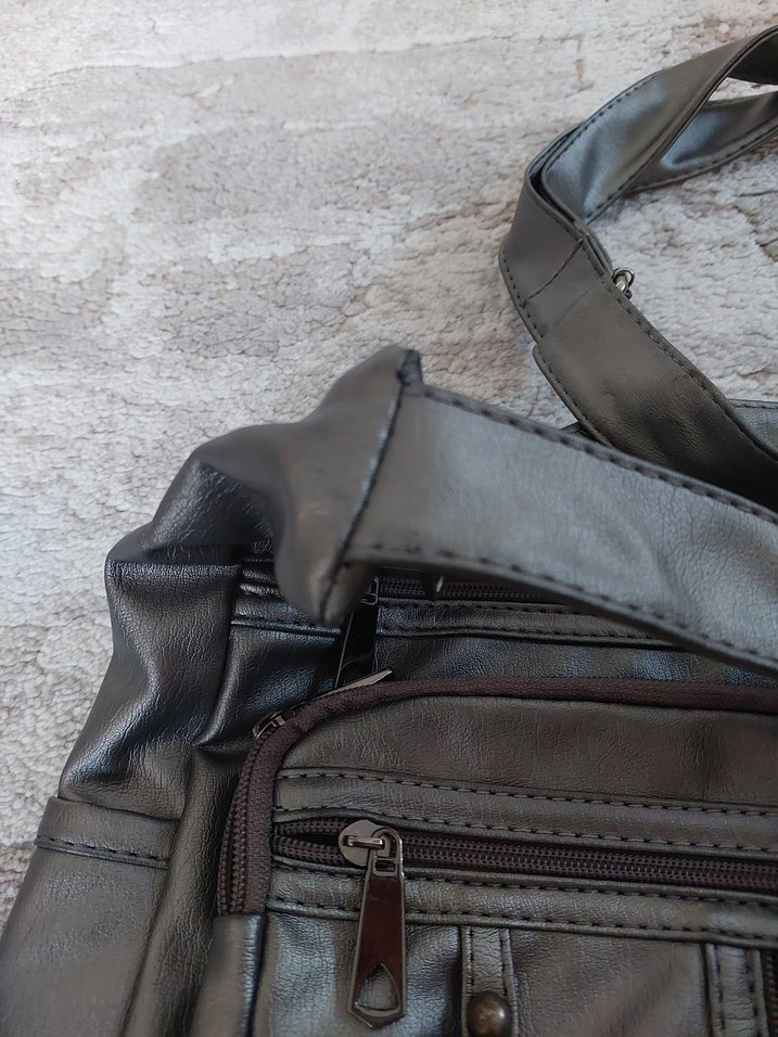 Gri Fermuarlı Kadın Çanta - Görsel 4