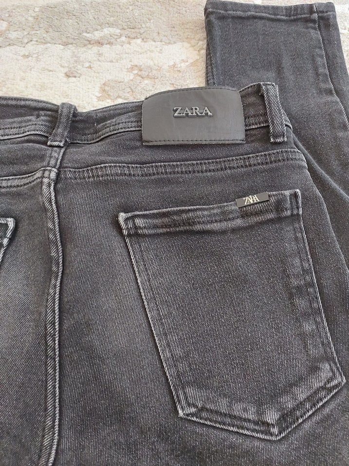 Gri Erkek dar Kesim Kot Pantolon - Görsel 5