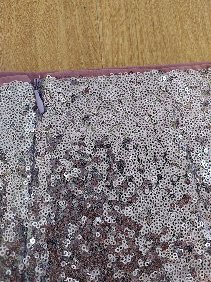 İşlemeli Payetli Mini Etek - Görsel 3