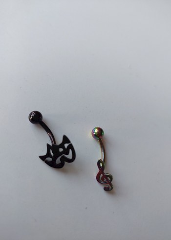 4 adet Renkli Rock Punk göbek Piercing - Görsel 5
