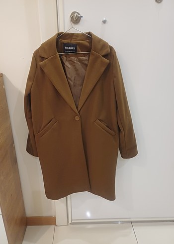 Düğmeli Kahverengi Midi Kadın Kaban - Görsel 2