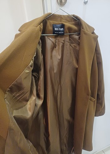 Düğmeli Kahverengi Midi Kadın Kaban - Görsel 4