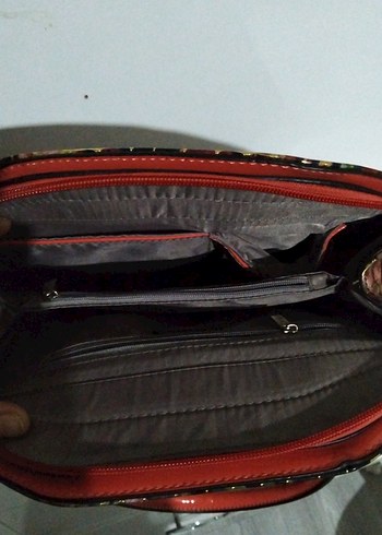 Parlak Çok Renkli Yılan Desenli  suni 
Deri Kadın Çanta - Görsel 3