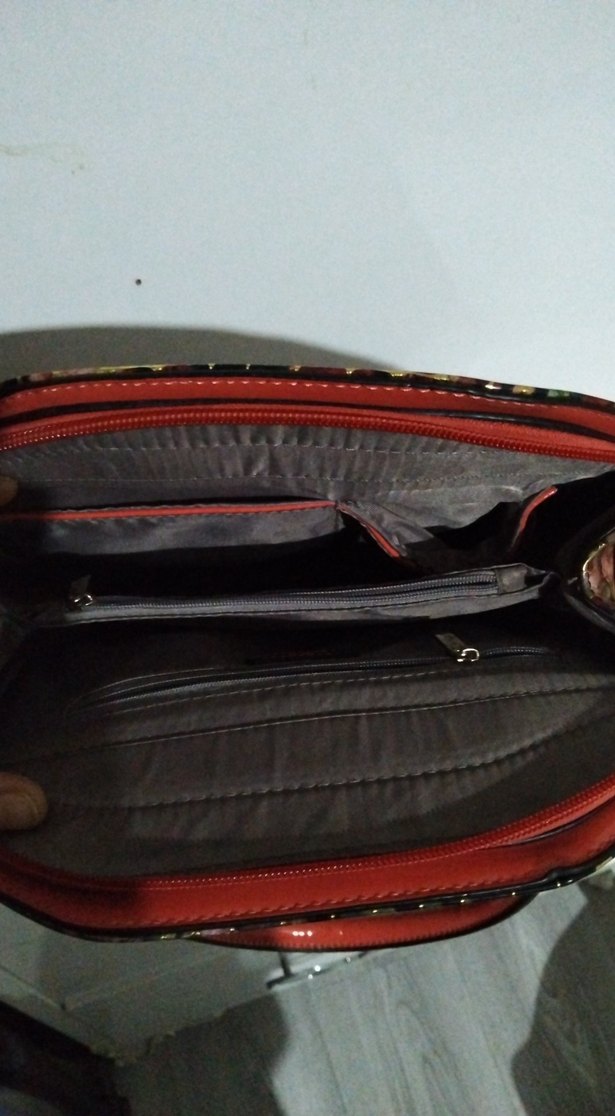 Parlak Çok Renkli Yılan Desenli  suni 
Deri Kadın Çanta - Görsel 3