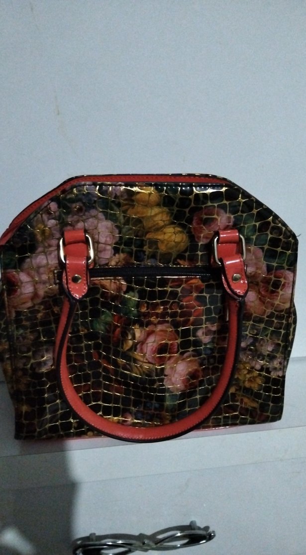 Parlak Çok Renkli Yılan Desenli  suni 
Deri Kadın Çanta - Görsel 2