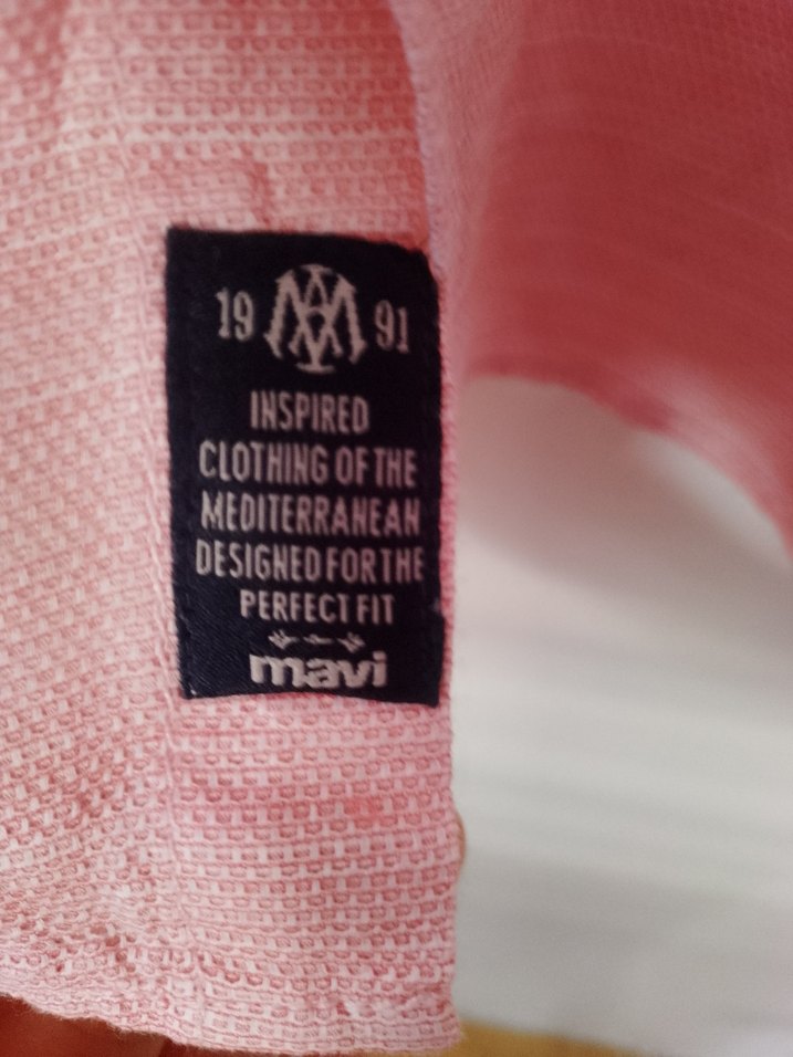 Pembe Keten Uzun Kollu Erkek Gömlek - Görsel 3