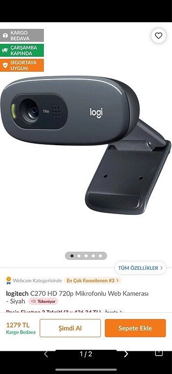 Logitech c270 kamera