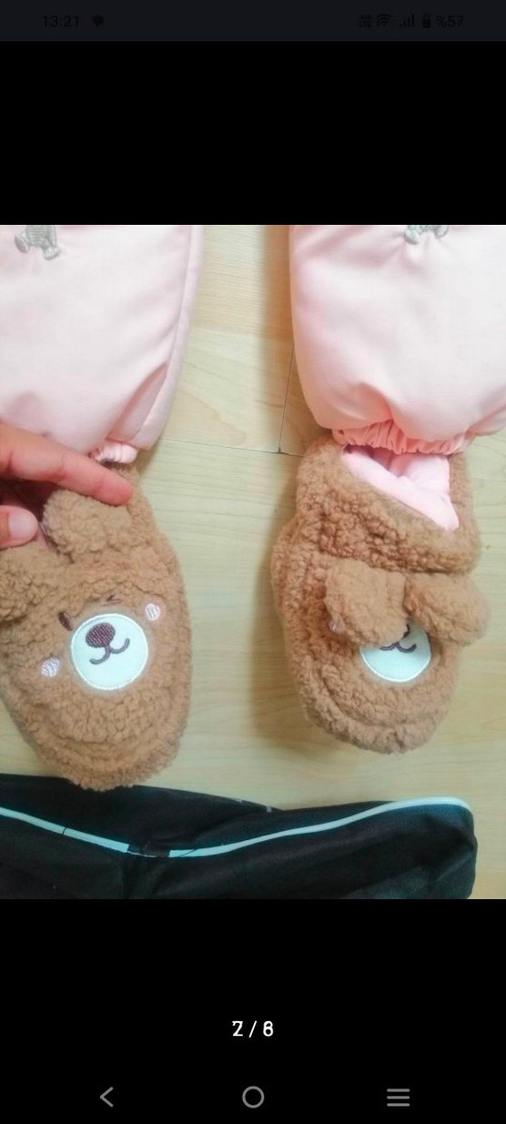 Kız Bebek Pembe Kapüşonlu Kar Tulumu - Görsel 4