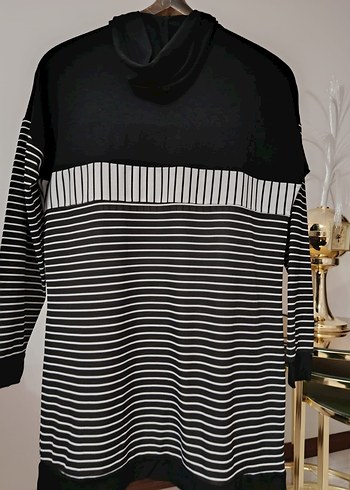 40 Beden siyah Renk Düğmeli Uzun Kollu Siyah Kadın Sweatshirt