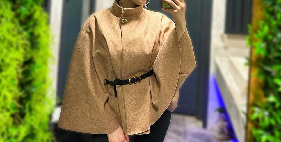Diğer Camel kemerli panço