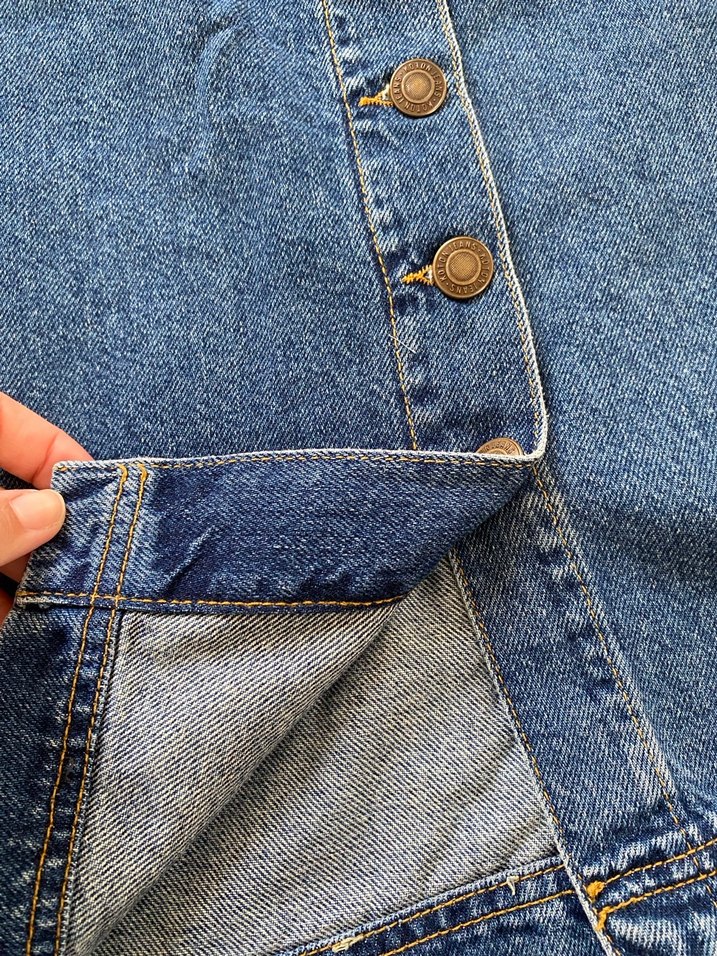 Düğmeli Mavi Kot Etek - Görsel 3