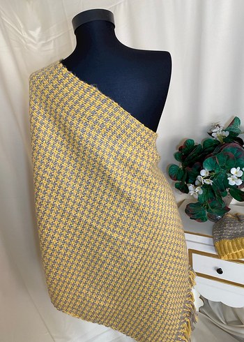 Sarı Gri Bohem Kadın Şal - Görsel 3