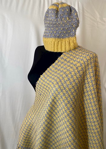 Sarı Gri Bohem Kadın Şal - Görsel 2