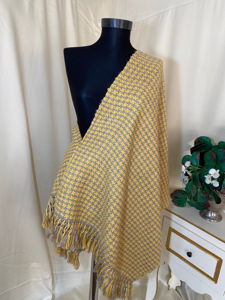 Sarı Gri Bohem Kadın Şal - Görsel 4