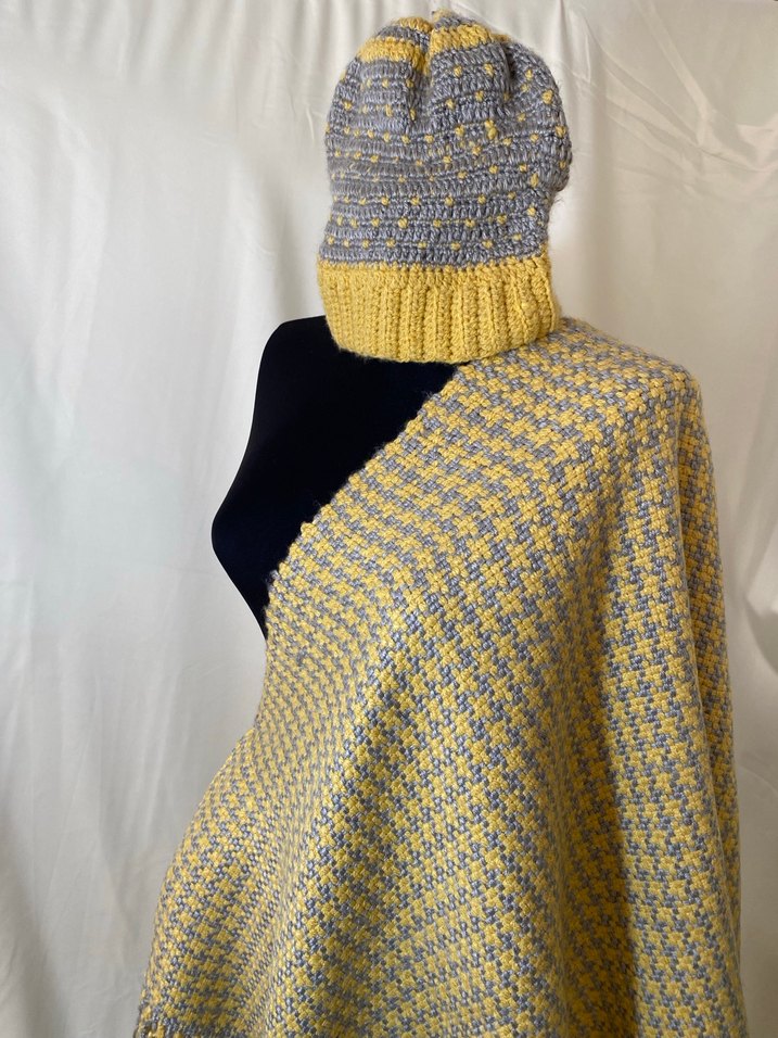 Sarı Gri Bohem Kadın Şal - Görsel 2