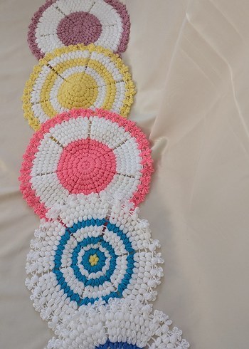 Renkli Bohem Örgü Yuvarlak Dekoratif Paspaslar - Görsel 4