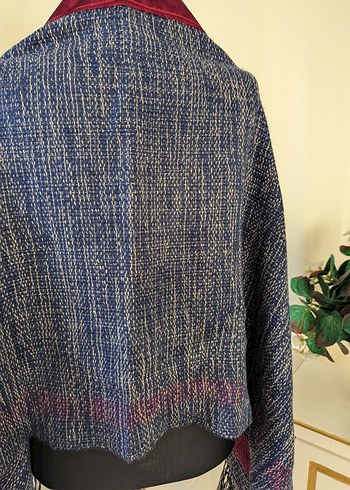 Bohem Çok Renkli Kadın Triko Panço - Görsel 6