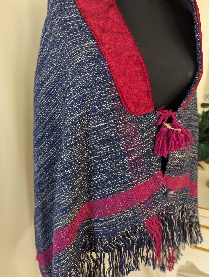 Bohem Çok Renkli Kadın Triko Panço - Görsel 3