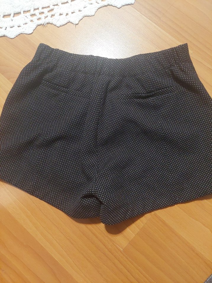 Fermuarlı Siyah Mini Şort - Görsel 5