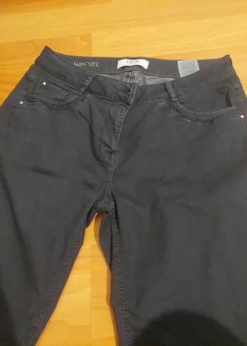 Düğmeli Siyah Normal Boy Denim Kadın Pantolon