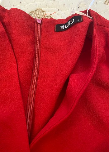 Kemerli Kırmızı Kadın Midi Tulum - Görsel 3