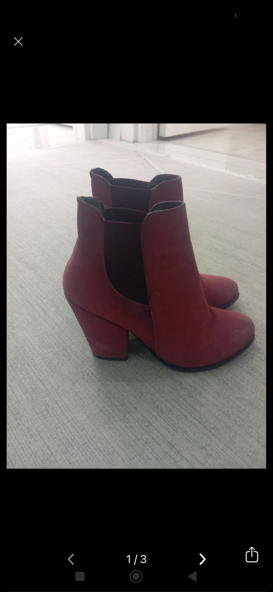 Bordo Süet Kadın Topuklu Bot - Görsel 2