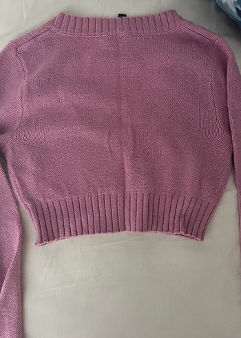 xs Beden H&M Pembe V Yaka Kadın Triko Kazak