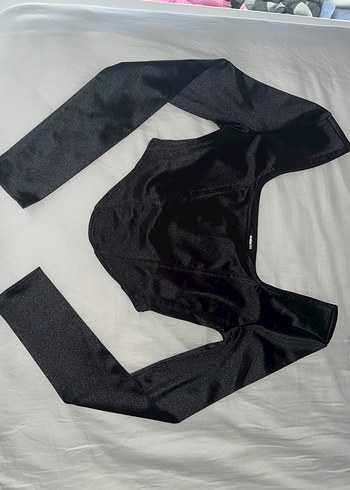 H&M Siyah Uzun Kollu Korse Crop