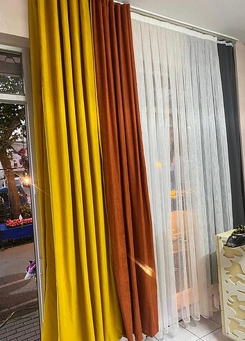 Beden sarı Renk Fon perde
